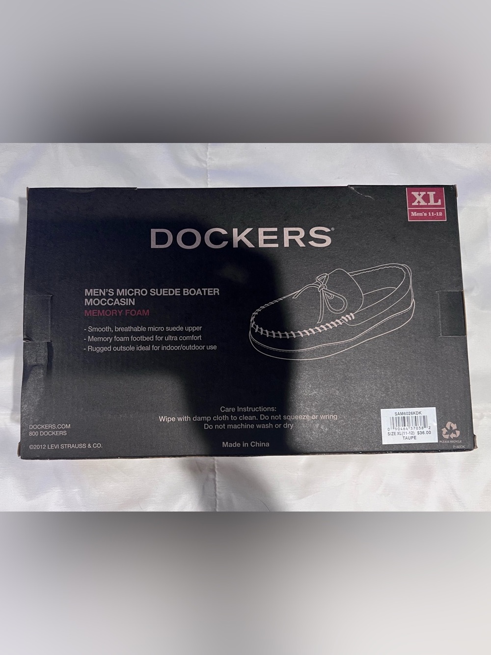 Dockers Men’s Grey Moccasin Slippers Size XL - Picture 2 of 4